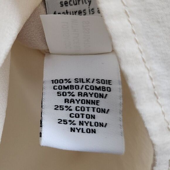 Diane Von Furstenberg Blouse 6 Cream‎ Louisa Black Lace Sleeve Silk DVF Top - Picture 7 of 11